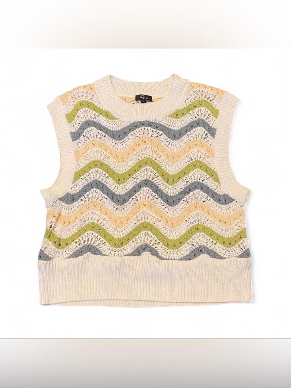 Rails Sz Small Mabel Sweater Vest Crochet Stripe Cotton Blend - Picture 2 of 5
